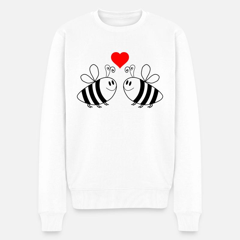 biene love 2 - Männer Premium Bio Pullover - Weiß