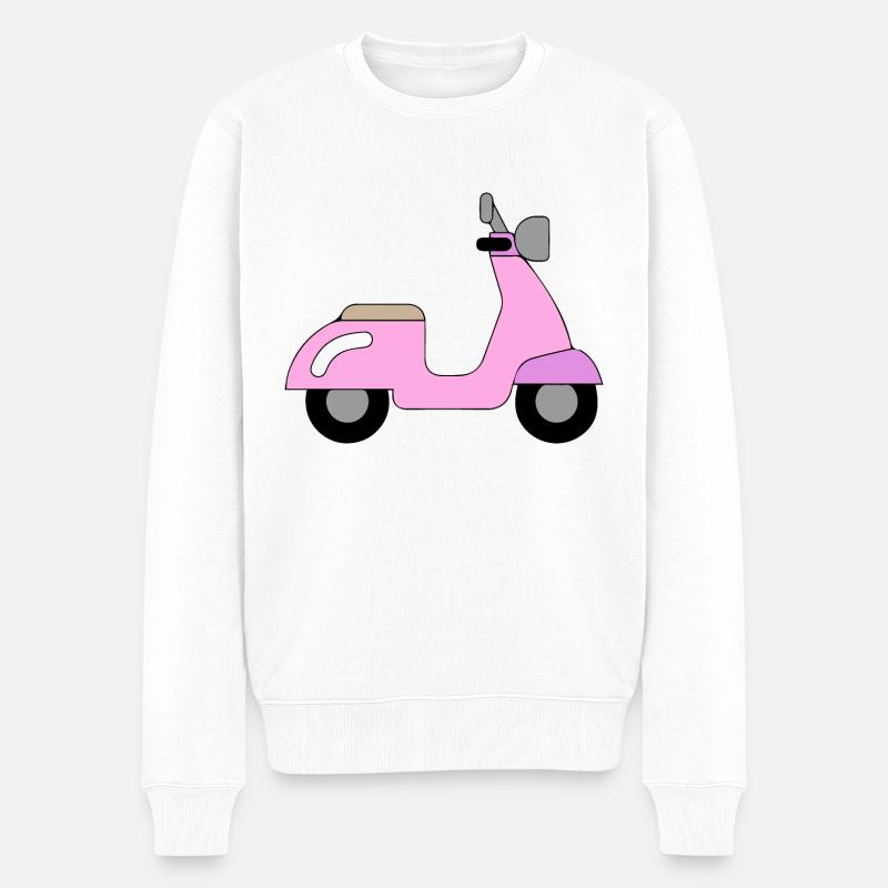 pink Mofa Design / Motorrad Design - Männer Premium Bio Pullover - Weiß