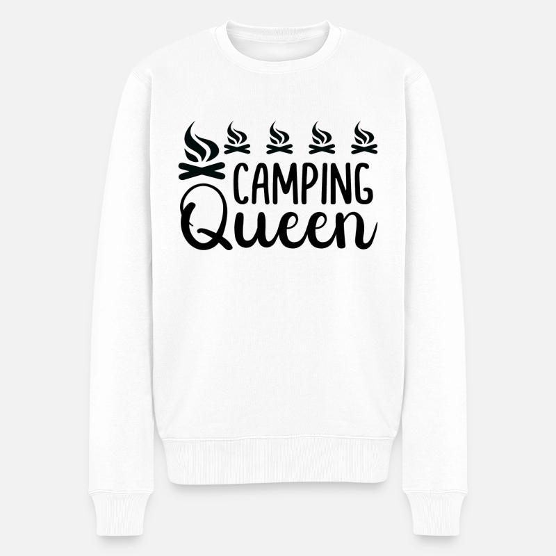Camping Queen - Männer Premium Bio Pullover - Weiß
