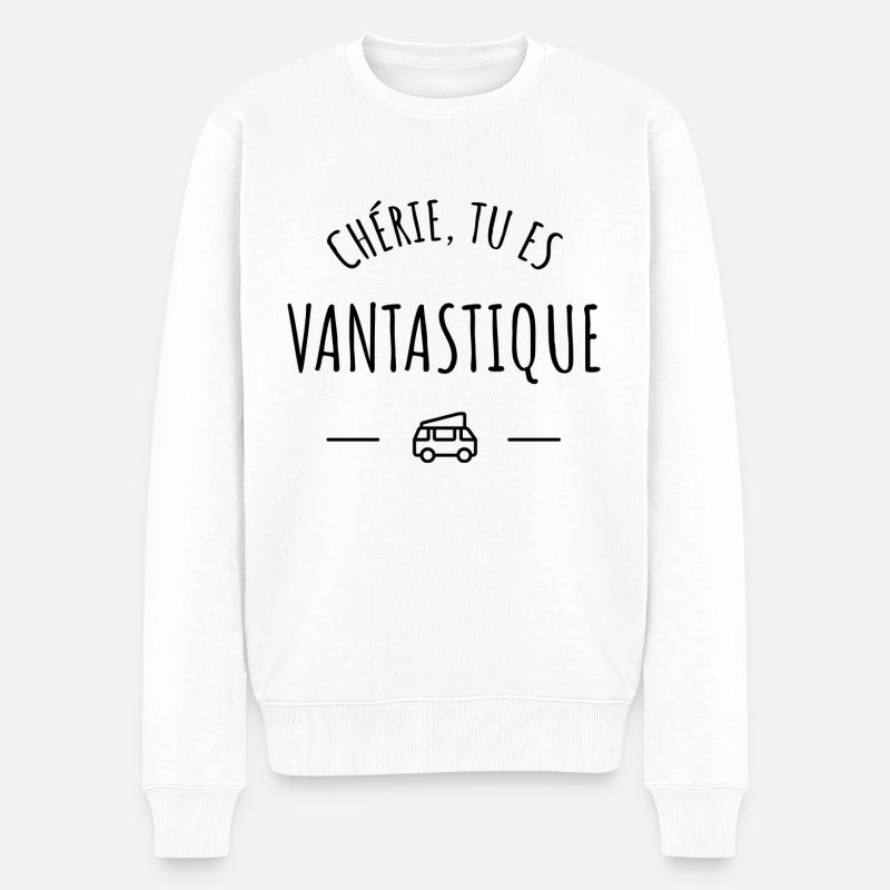 Chérie, tu es vantastique - Pull Premium bio Homme - blanc