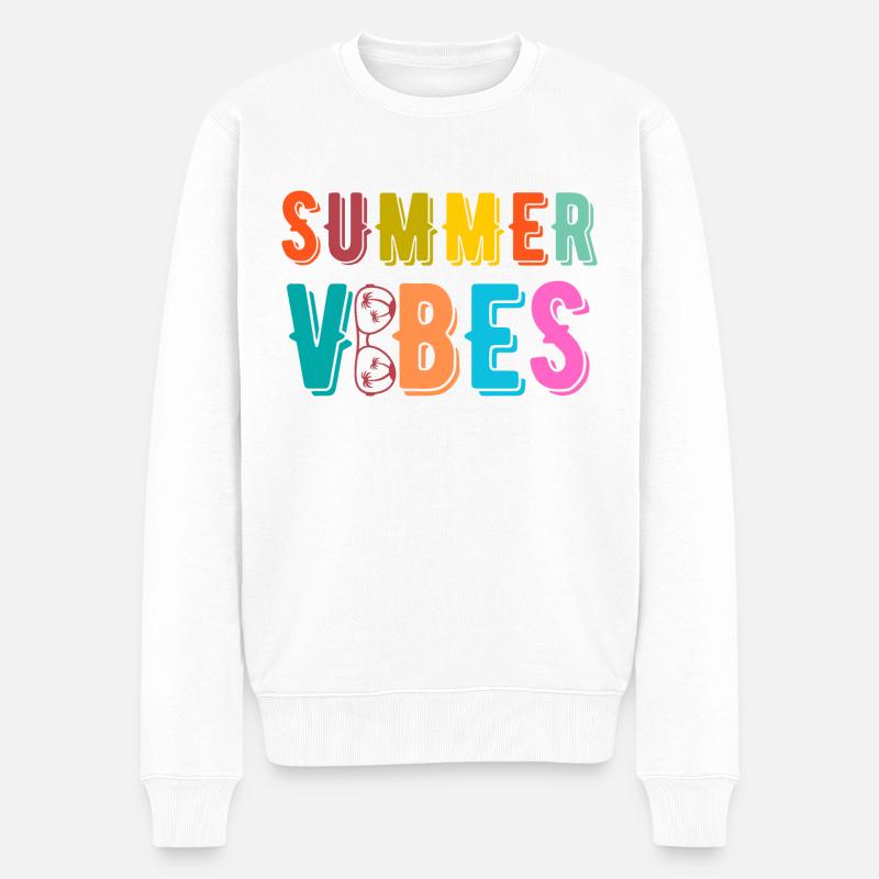 Sommerliche Vibes - Männer Premium Bio Pullover - Weiß
