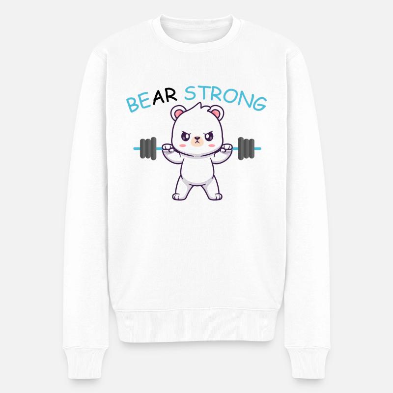 Bear Strong - Männer Premium Bio Pullover - Weiß