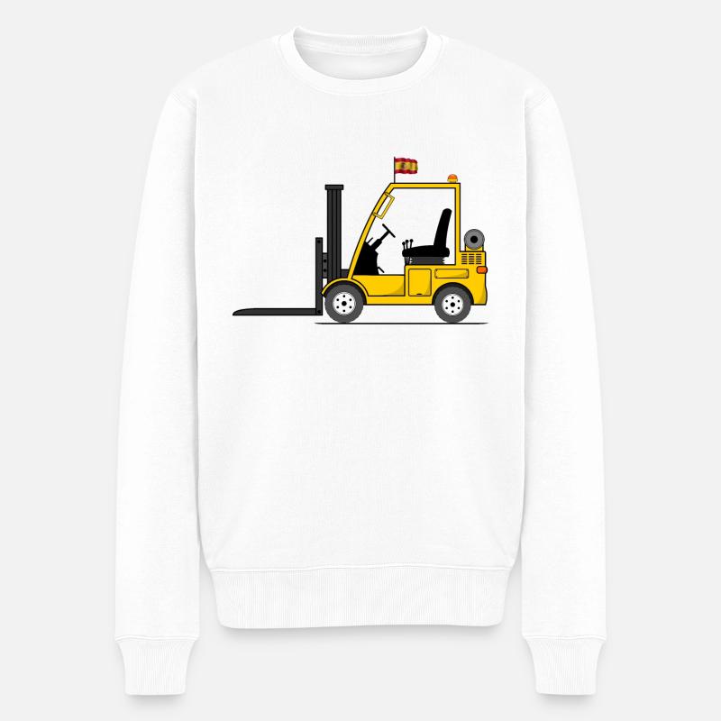 Chariot élévateur drapeau Espagne - Pull Premium bio Homme - blanc