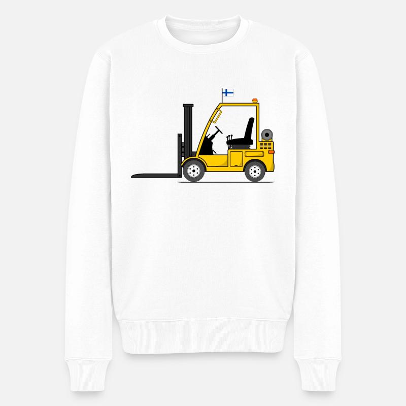 Stapler Finnland Flagge - Männer Premium Bio Pullover - Weiß