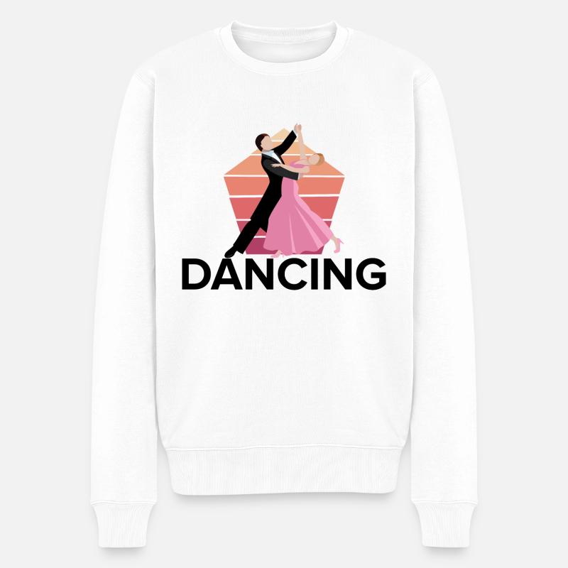 Dancing Dance Music - Männer Premium Bio Pullover - Weiß