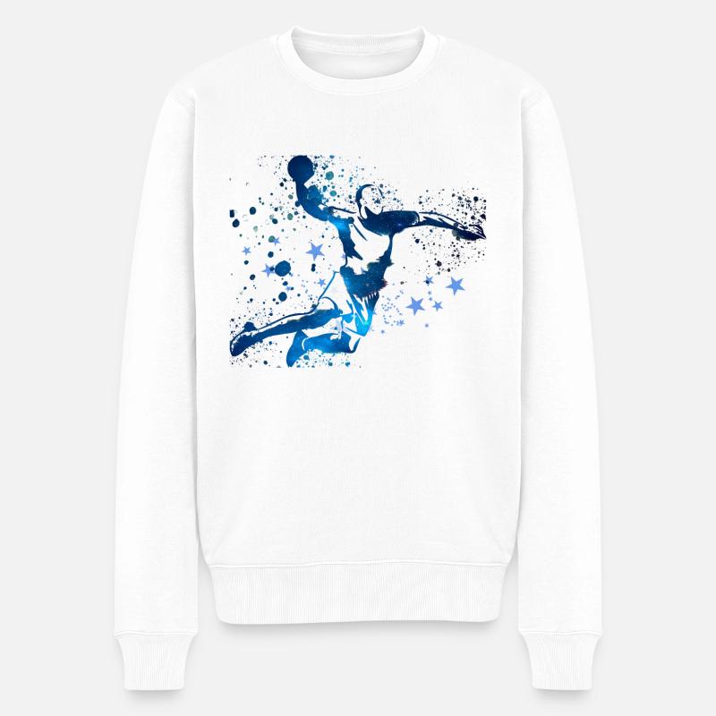 Handball, handballer, Beachhandball,Graffiti,stern - Männer Premium Bio Pullover - Weiß