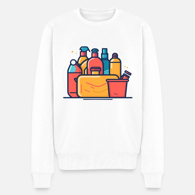 Cleaning - Männer Premium Bio Pullover - Weiß