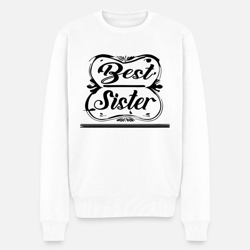 BESTE SCHWESTER - Männer Premium Bio Pullover - Weiß