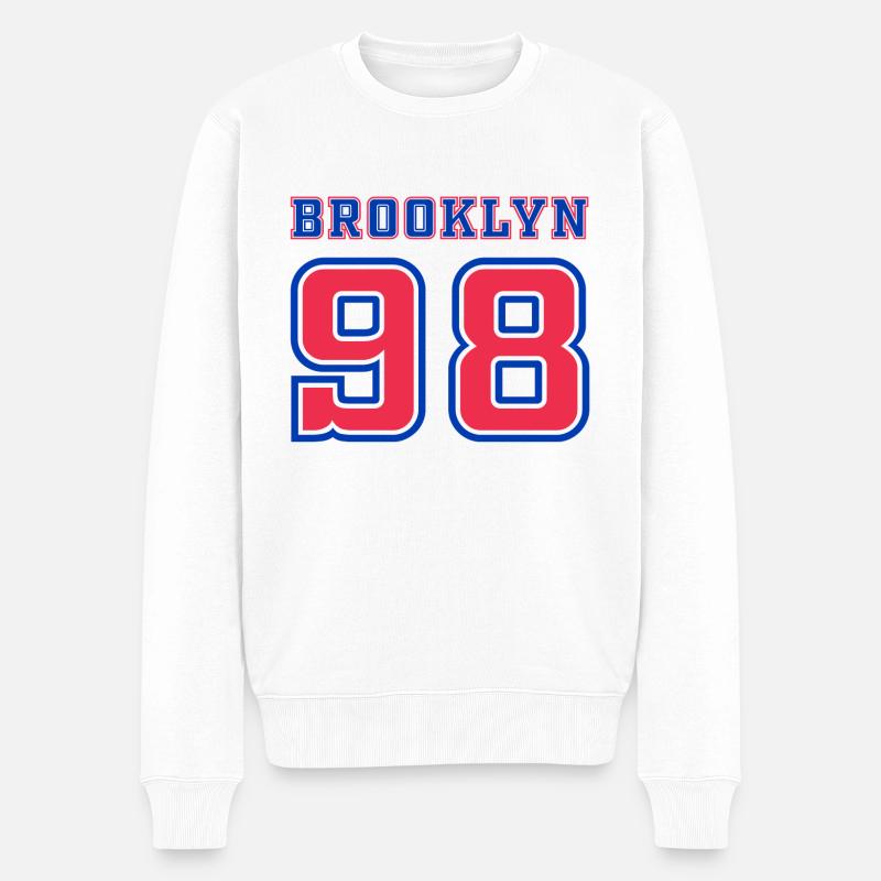 Brooklyn - Männer Premium Bio Pullover - Weiß