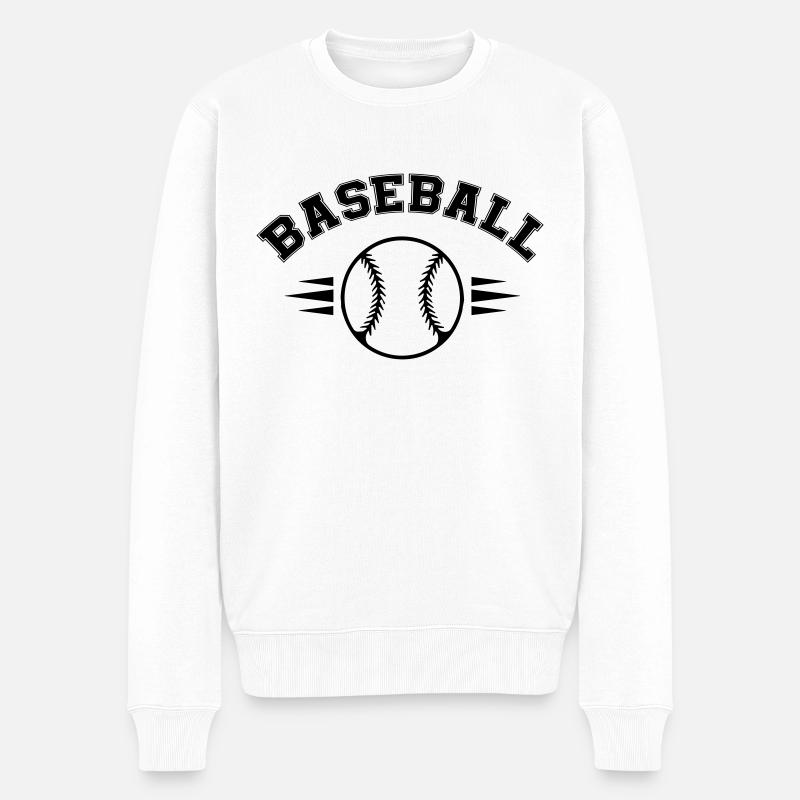 baseball - Männer Premium Bio Pullover - Weiß