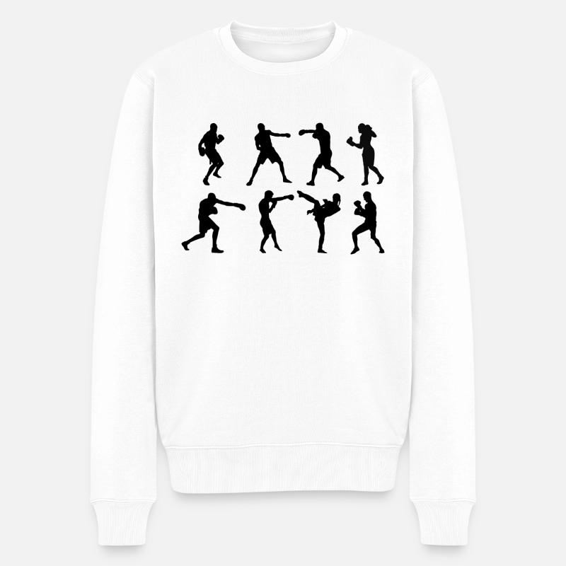 Schattenboxen Boxen - Männer Premium Bio Pullover - Weiß