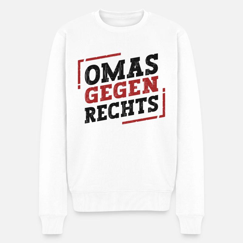 Omas Gegen Rechts - Männer Premium Bio Pullover - Weiß