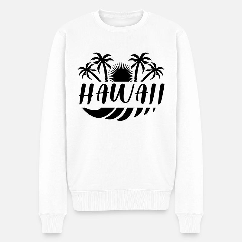 hawaii - Männer Premium Bio Pullover - Weiß