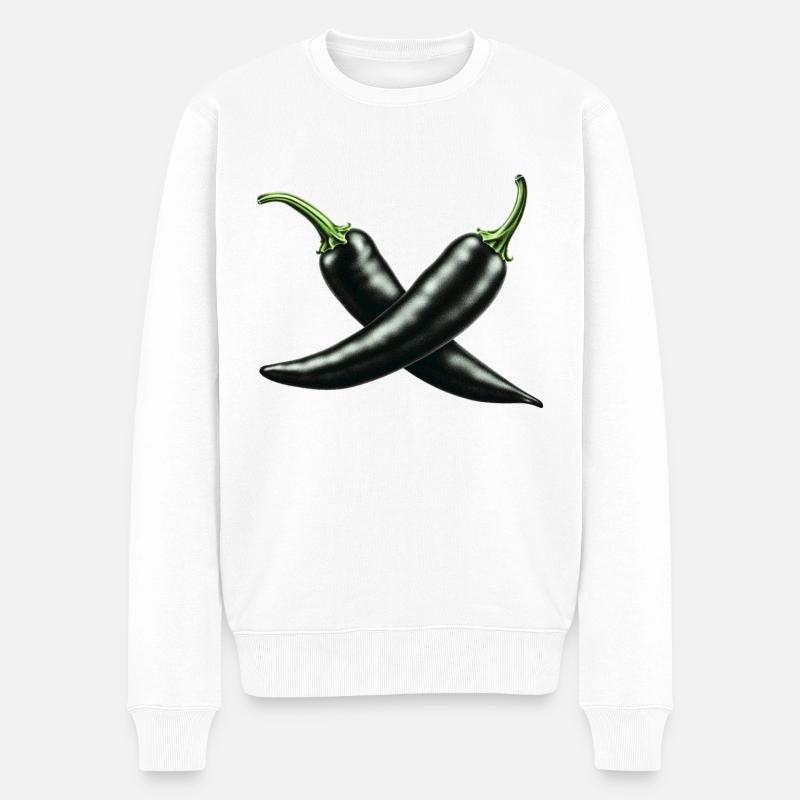 Chili - Männer Premium Bio Pullover - Weiß