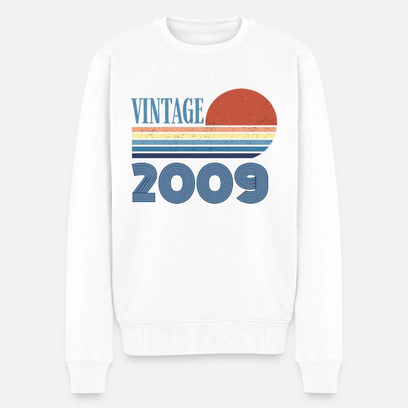 Jahrgang 2009 - Männer Premium Bio Pullover - Weiß
