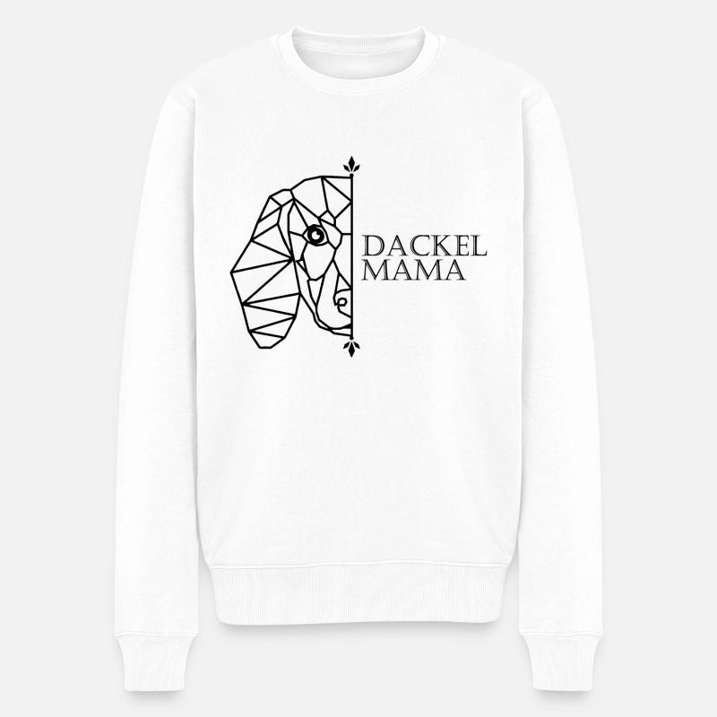 Dackel Mama Polygon - Männer Premium Bio Pullover - Weiß