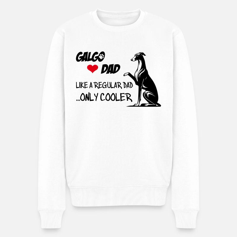 Galgo Dad - Männer Premium Bio Pullover - Weiß
