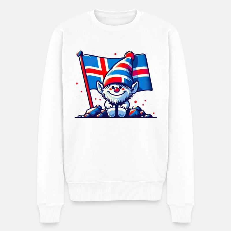 iceland Island 82 - Männer Premium Bio Pullover - Weiß
