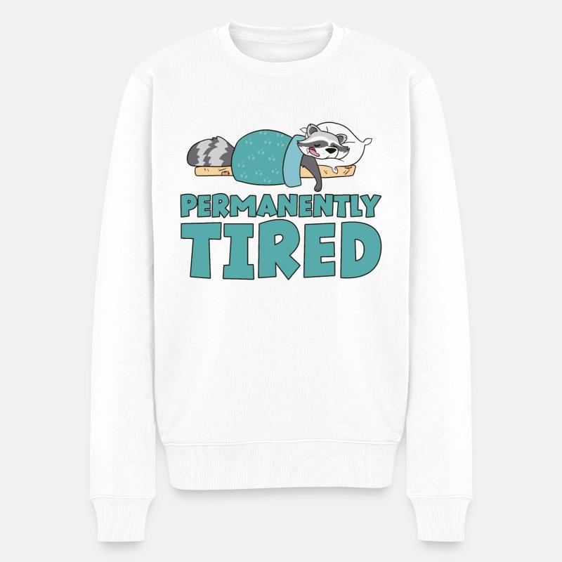 Permanently Tired 2 - Männer Premium Bio Pullover - Weiß