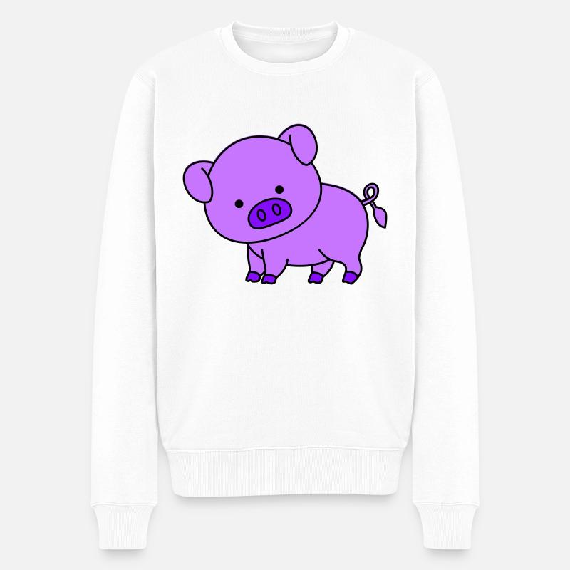 pig - Männer Premium Bio Pullover - Weiß