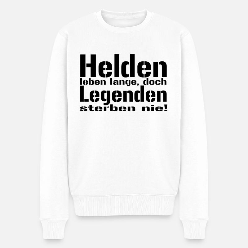 helden - Männer Premium Bio Pullover - Weiß