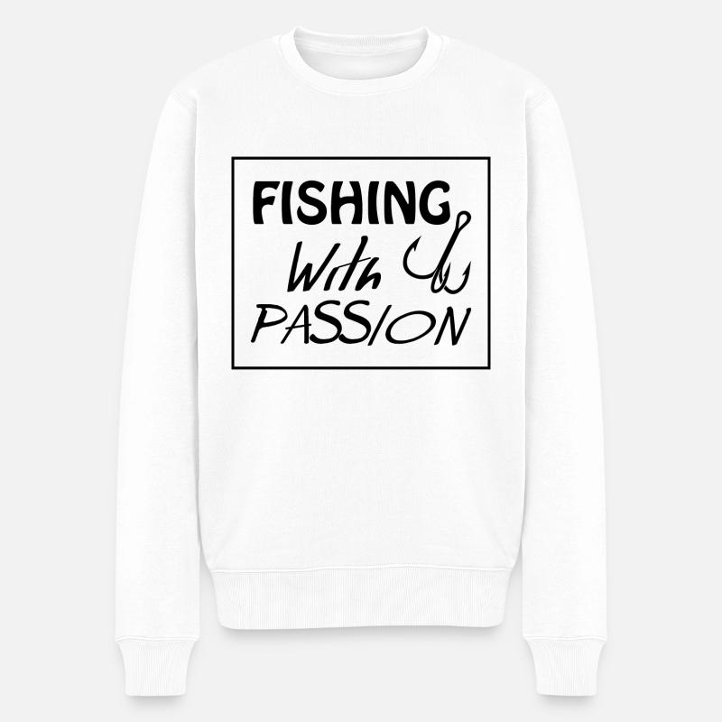 Angler Spruch Fischen Fischer Geschenksidee - Männer Premium Bio Pullover - Weiß