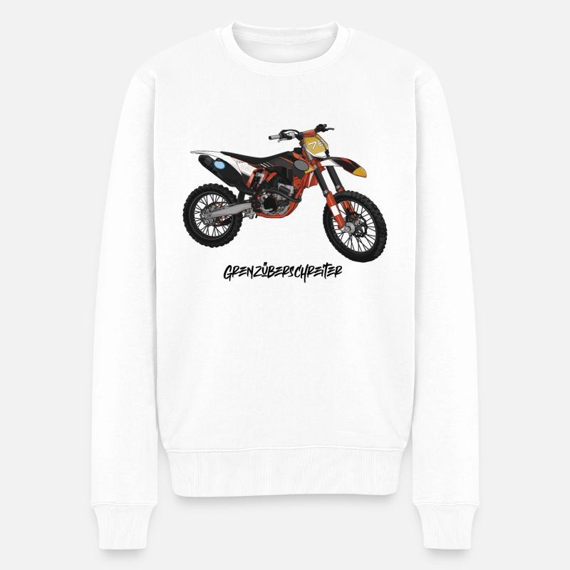 Motocross Bike // Illustration - Männer Premium Bio Pullover - Weiß