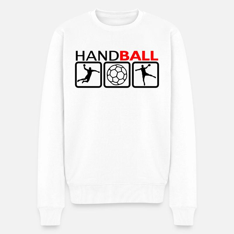 Handball - Männer Premium Bio Pullover - Weiß