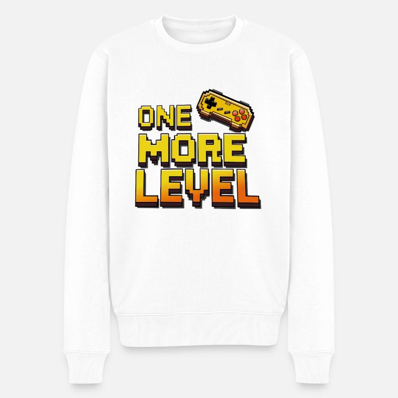 Gamer Level Up - Männer Premium Bio Pullover - Weiß