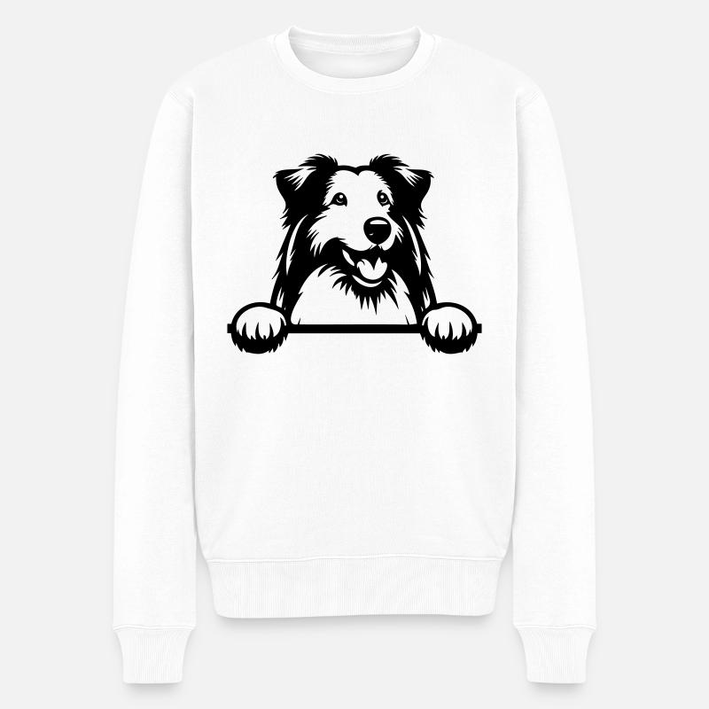 Bearded Collie - Männer Premium Bio Pullover - Weiß