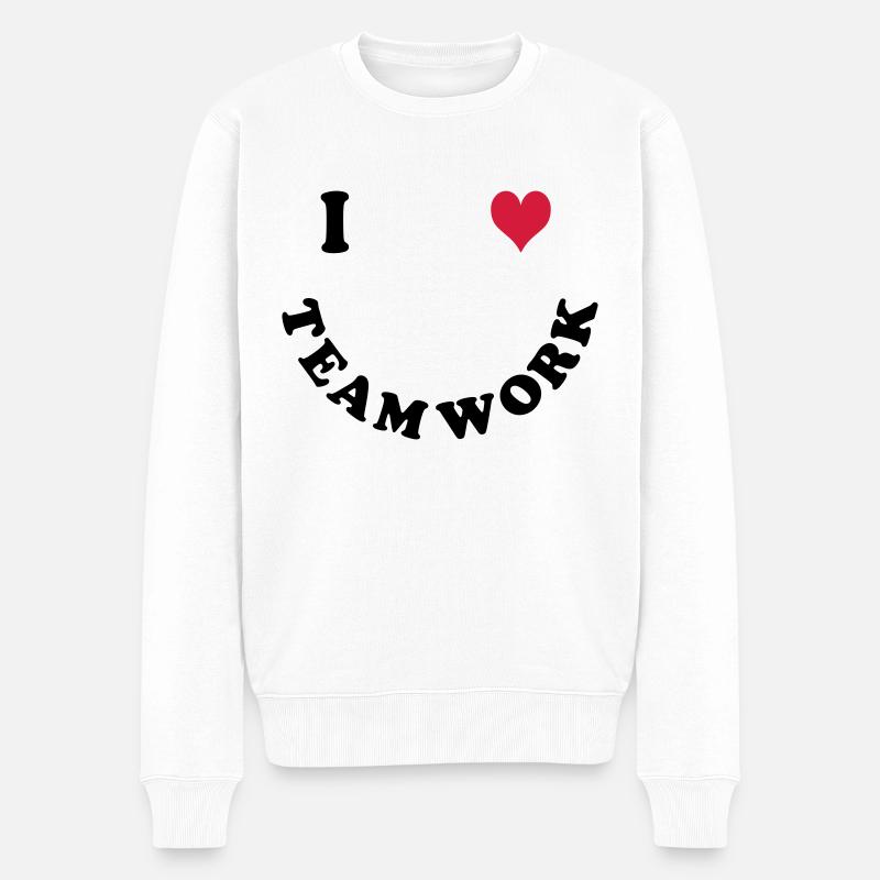 J’aime le travail d’équipe - Pull Premium bio Homme - blanc