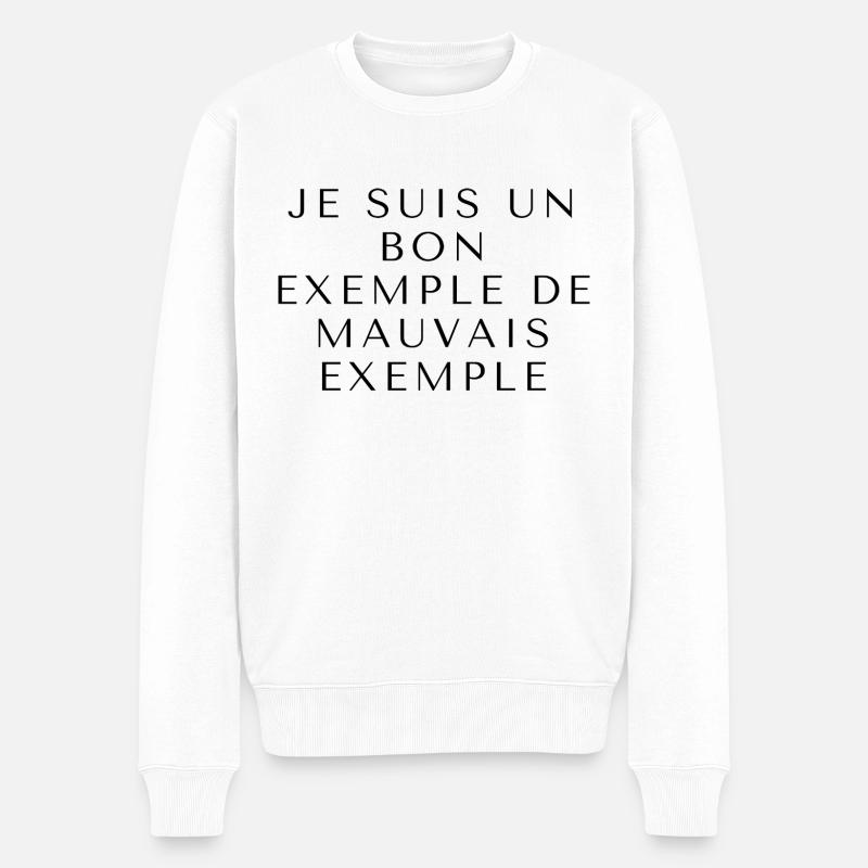 Beispiel - Männer Premium Bio Pullover - Weiß