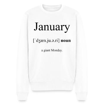 Janvier (Janvier) Dictionnaire de définitions - Pull Premium bio Homme - blanc - Devant - Thijin (182cm)
