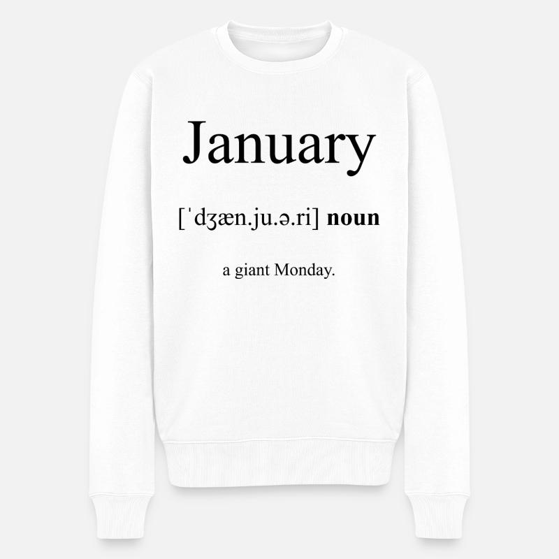 January (Januar) Definition Dictionary - Männer Premium Bio Pullover - Weiß