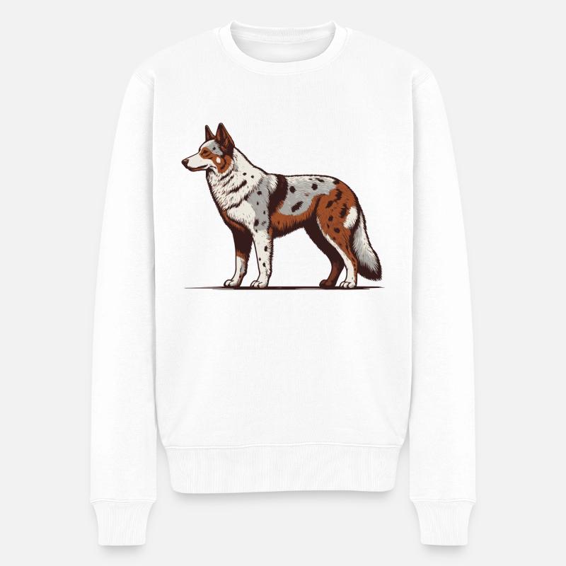 Australian Koolie - Männer Premium Bio Pullover - Weiß