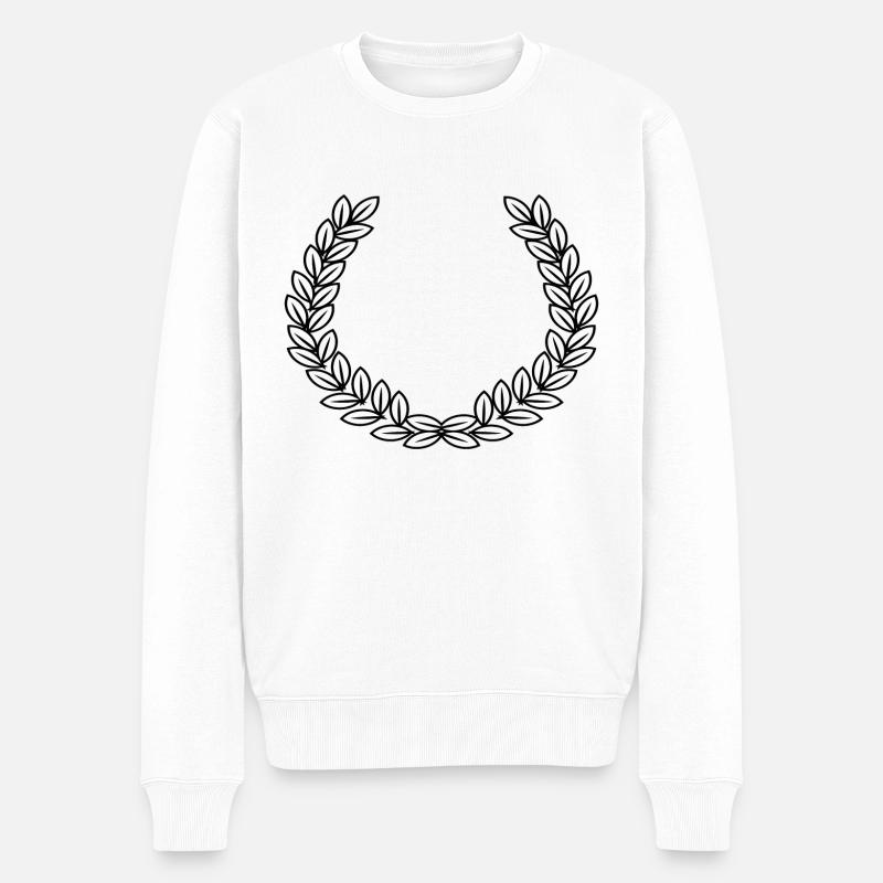 Lorbeerkranz - Männer Premium Bio Pullover - Weiß