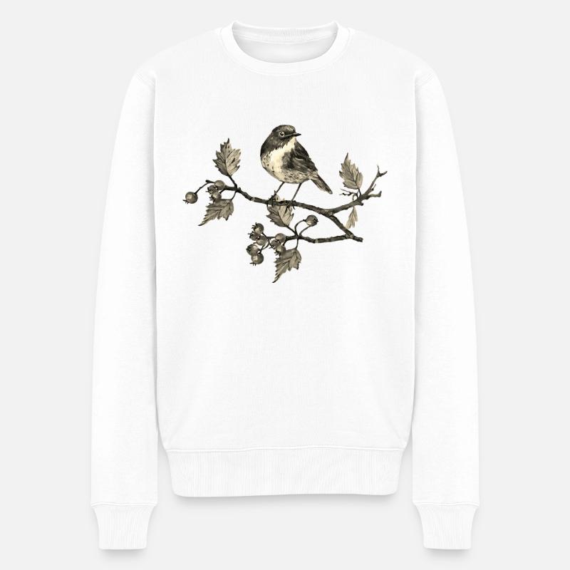 Oiseau - Pull Premium bio Homme - blanc