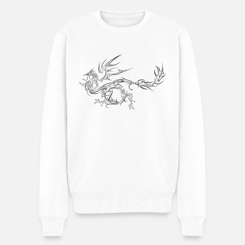 Stammesdrachen - Männer Premium Bio Pullover - Weiß