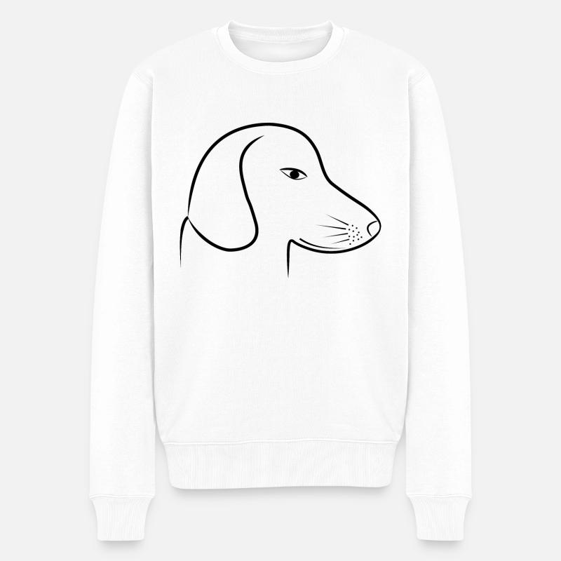 tête de teckel mignon - Pull Premium bio Homme - blanc