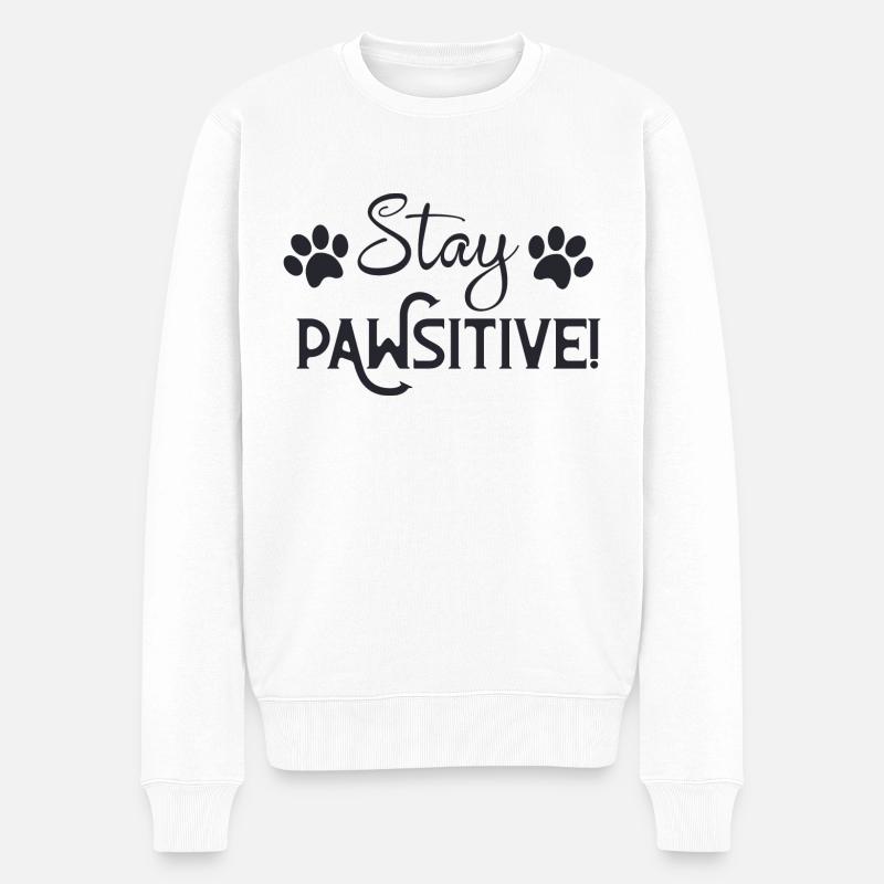 Restez PAWsitive - Pull Premium bio Homme - blanc