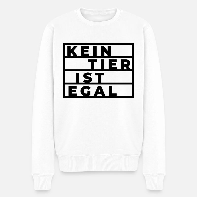 Kein tier ist egal Geschenk Pflanzen Vegan Spruch - Männer Premium Bio Pullover - Weiß