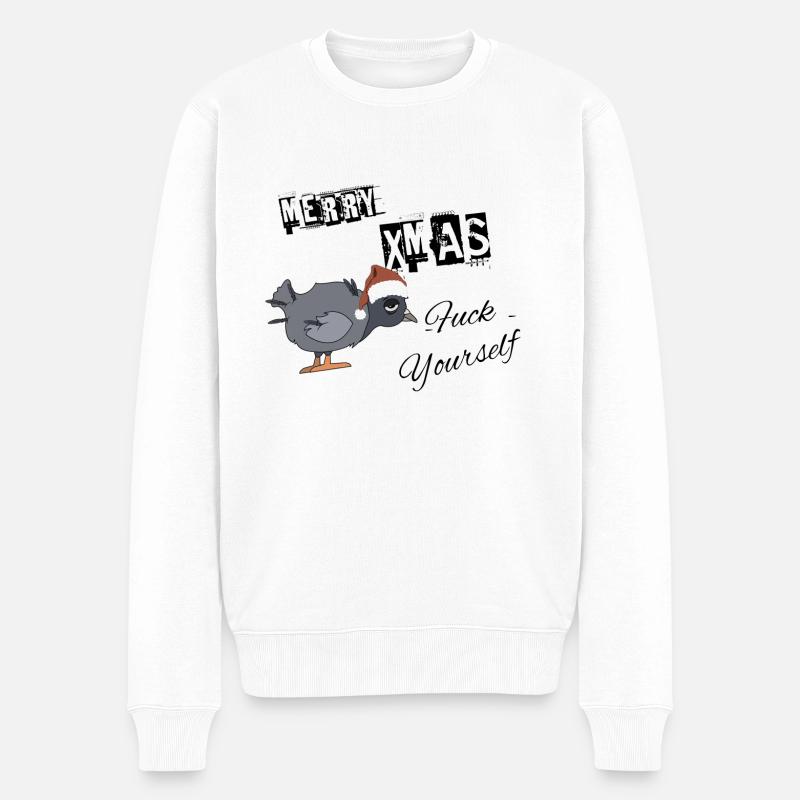 Ugly Merry xmas - Männer Premium Bio Pullover - Weiß