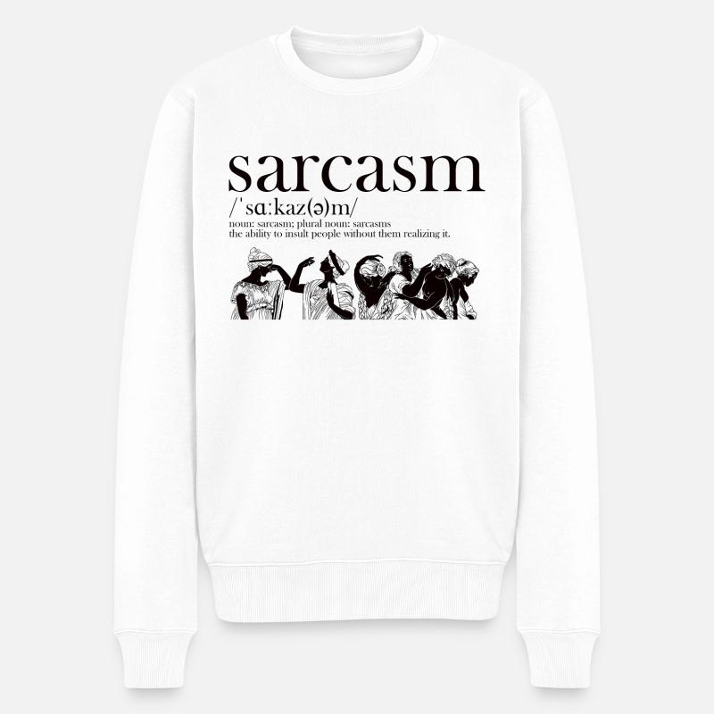 Sarcasm Definition - Männer Premium Bio Pullover - Weiß