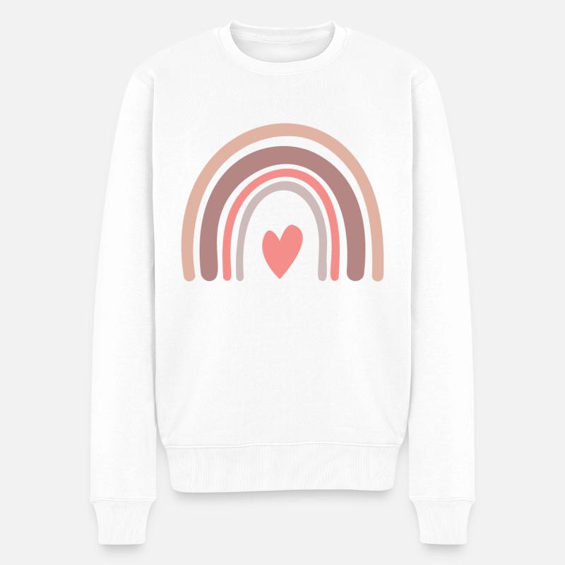 Rainbow - Männer Premium Bio Pullover - Weiß
