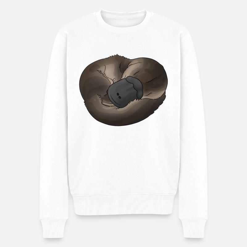 Ornithorynque - Schnabeltier - Pull Premium bio Homme - blanc