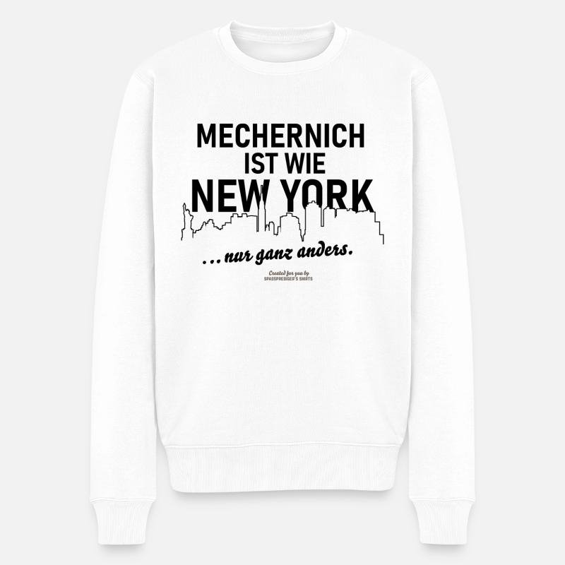 Mechernich - Männer Premium Bio Pullover - Weiß