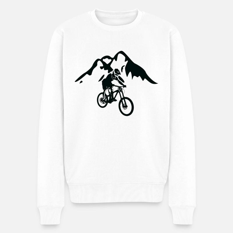 Mountainbiker - Männer Premium Bio Pullover - Weiß