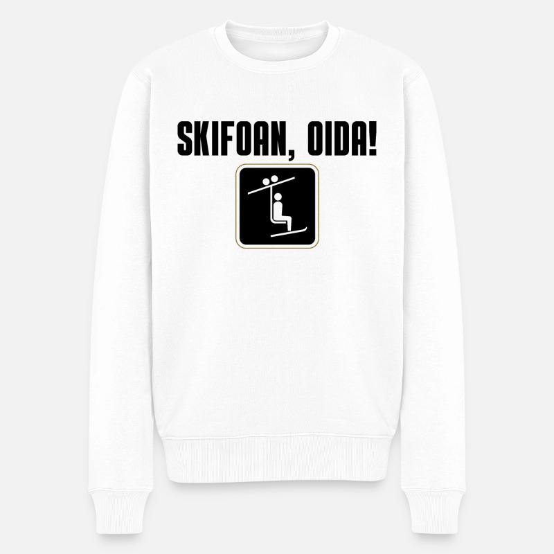 Skifoan, Oida - Männer Premium Bio Pullover - Weiß