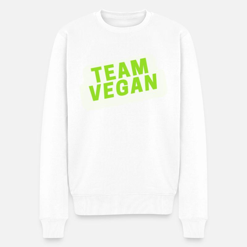 Team Vegan Veganer Vegetarier - Männer Premium Bio Pullover - Weiß
