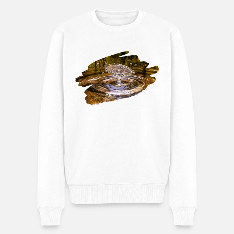 Wassertropfen - Männer Premium Bio Pullover - Weiß